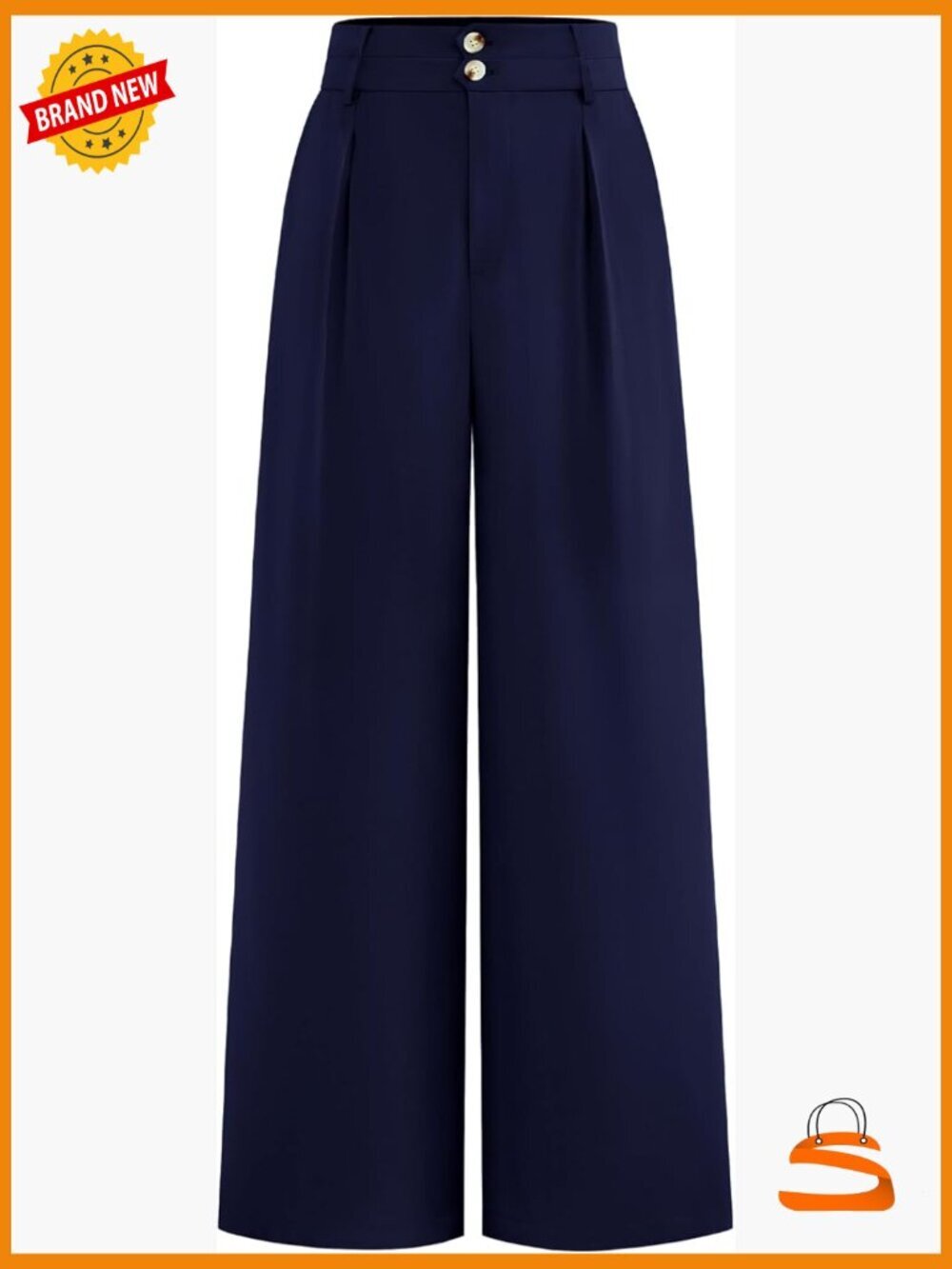 High Waisted Wide Leg Dress Pants with Pleats